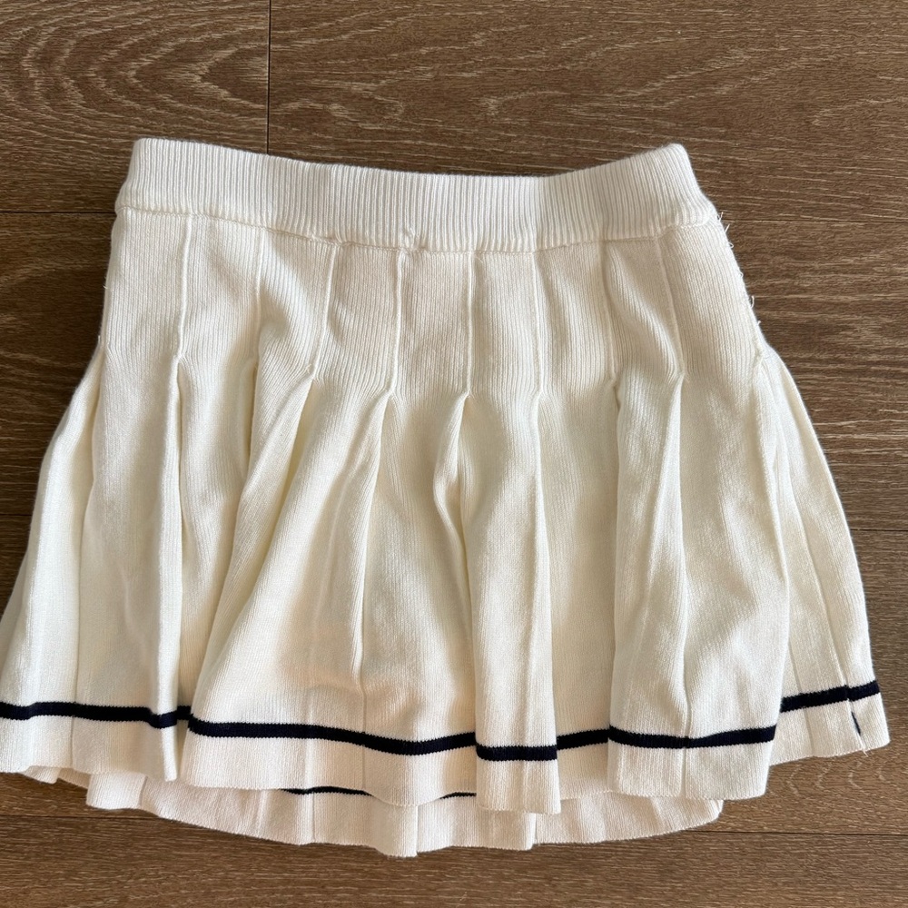 White Pleaded Mini Skirt